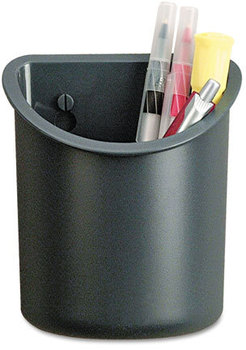 Universal® Deluxe Recycled Plastic Cubicle Pencil Cup 4.25 x 2.5 5, Wall Mount, Charcoal