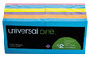 A Picture of product UNV-35610 Universal® Self-Stick Note Pads 3" x Assorted Bright Colors, 100 Sheets/Pad, 12 Pads/Pack