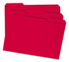 A Picture of product SMD-17734 Smead™ Reinforced Top Tab Colored File Folders 1/3-Cut Tabs: Assorted, Legal Size, 0.75" Expansion, Red, 100/Box