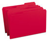 A Picture of product SMD-17734 Smead™ Reinforced Top Tab Colored File Folders 1/3-Cut Tabs: Assorted, Legal Size, 0.75" Expansion, Red, 100/Box