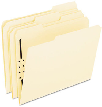 Pendaflex® Manila Folders with Fasteners,  1 Fastener, 1/3 Cut Tabs, Letter, Manila, 50/Box