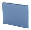 A Picture of product SMD-64021 Smead™ Color Hanging Folders with 1/3 Cut Tabs Letter Size, 1/3-Cut Blue, 25/Box