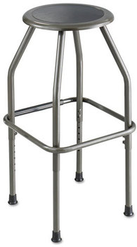 Safco® Diesel Industrial Stool with Stationary Seat Backless, Supports Up to 250 lb, 22" 30" Height, Pewter