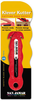 San Jamar® Klever Kutter™ Safety Cutter,  1 Razor Blade, Red