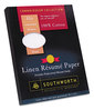A Picture of product SOU-RD18BCFLN Southworth® 100% Cotton Premium Weight Linen Résumé Paper,  Blue, 32 lbs., 8-1/2 x 11, 100/Box