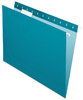 A Picture of product PFX-81614 Pendaflex® Essentials™ Colored Hanging Folders,  1/5 Tab, Letter, Teal, 25/Box