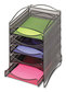 A Picture of product SAF-9432BL Safco® Onyx™ Mesh Literature Sorter,  Five-Drawer, Black