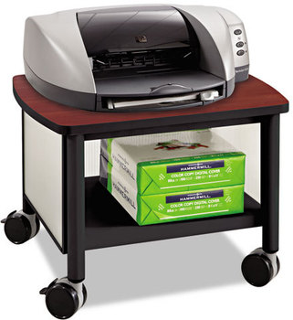 Safco® Impromptu® Machine Stand Under-Desk Metal, 2 Shelves, 100 lb Capacity, 20.5" x 16.5" 14.5", Cherry/White/Black