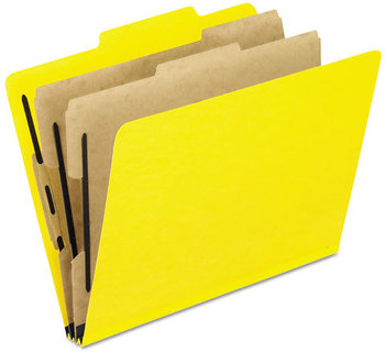 Pendaflex® Six-Section PressGuard® Colored Classification Folders,  Letter, Yellow, 10/Box
