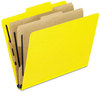 A Picture of product PFX-1257Y Pendaflex® Six-Section PressGuard® Colored Classification Folders,  Letter, Yellow, 10/Box