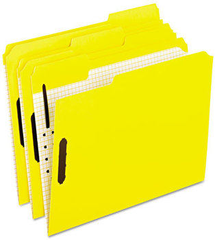 Pendaflex® Colored Classification Folders with Embossed Fasteners 2 Letter Size, Yellow Exterior, 50/Box