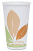 A Picture of product SCC-OF16PL SOLO® Cup Company Bare® Eco-Forward® PLA Paper Hot Cups,  White w/Leaf Design, 16oz, 300/Carton