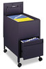 A Picture of product SAF-5364BL Safco® Locking Mobile Tub File with Drawer Letter Size, Metal, 1 Bin, 17" x 26" 28", Black