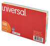 A Picture of product UNV-47256 Universal® Recycled Index Strong 2 Pt. Stock Cards Ruled, 5 x 8, Assorted, 100/Pack