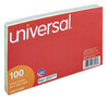 A Picture of product UNV-47256 Universal® Recycled Index Strong 2 Pt. Stock Cards Ruled, 5 x 8, Assorted, 100/Pack
