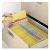 A Picture of product SMD-18734 Smead™ Four-Section Colored Pressboard Top Tab Classification Folders with SafeSHIELD® Coated Fasteners Four 1 Divider, Legal Size, Yellow, 10/Box