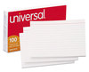 A Picture of product UNV-47256 Universal® Recycled Index Strong 2 Pt. Stock Cards Ruled, 5 x 8, Assorted, 100/Pack