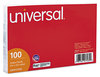 A Picture of product UNV-47256 Universal® Recycled Index Strong 2 Pt. Stock Cards Ruled, 5 x 8, Assorted, 100/Pack
