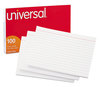 A Picture of product UNV-47256 Universal® Recycled Index Strong 2 Pt. Stock Cards Ruled, 5 x 8, Assorted, 100/Pack