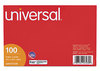 A Picture of product UNV-47256 Universal® Recycled Index Strong 2 Pt. Stock Cards Ruled, 5 x 8, Assorted, 100/Pack