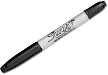 Sharpie® Twin-Tip Permanent Marker,  Fine/Ultra Fine Point, Black