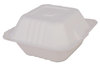 A Picture of product SCH-18905 SCT® ChampWare™ Molded-Fiber Clamshell Containers,  6w x 6d x 3h, White, 500/Carton.  Compostable.