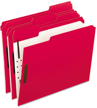 Pendaflex® Colored Classification Folders with Embossed Fasteners 2 Letter Size, Red Exterior, 50/Box