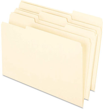 Pendaflex® Earthwise® 100% Recycled Manila File Folder,  1/3 Cut, Legal, Manila, 100/Box