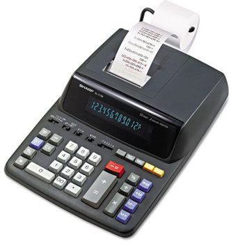 Sharp® EL2196BL Two-Color Printing Calculator,  Black/Red Print, 3.7 Lines/Sec