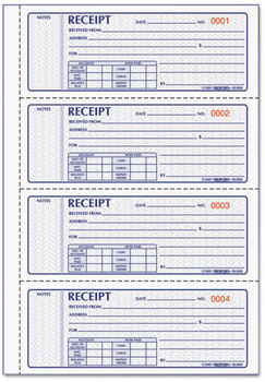 Rediform® Money Receipt Book,  2 3/4 x 7, Carbonless Triplicate, 100 Sets