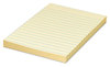 A Picture of product UNV-28073 Universal® Recycled Self-Stick Note Pads Ruled, 4" x 6", Yellow, 100 Sheets/Pad, 12 Pads/Pack