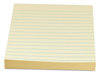 A Picture of product UNV-28073 Universal® Recycled Self-Stick Note Pads Ruled, 4" x 6", Yellow, 100 Sheets/Pad, 12 Pads/Pack