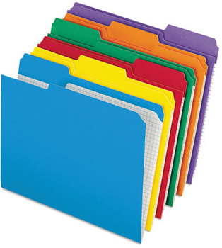 Pendaflex® Double-Ply Reinforced Top Tab Colored File Folders,  1/3 Cut, Letter, Assorted, 100/Box