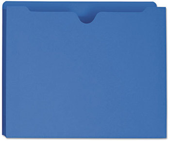 Smead™ Colored File Jackets with Reinforced Double-Ply Tab Straight Letter Size, Blue, 50/Box