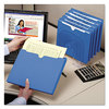 A Picture of product SMD-75562 Smead™ Colored File Jackets with Reinforced Double-Ply Tab Straight Letter Size, Blue, 50/Box