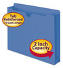 A Picture of product SMD-75562 Smead™ Colored File Jackets with Reinforced Double-Ply Tab Straight Letter Size, Blue, 50/Box