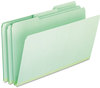 A Picture of product PFX-17171 Pendaflex® Pressboard Expanding File Folders 1/3-Cut Tabs: Assorted, Legal Size, 1" Expansion, Green, 25/Box