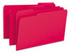 A Picture of product SMD-17743 Smead™ Colored File Folders 1/3-Cut Tabs: Assorted, Legal Size, 0.75" Expansion, Red, 100/Box