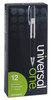 A Picture of product UNV-39912 Universal™ Comfort Grip® Clear Barrel Retractable Gel Ink Roller Ball Pen Medium 0.7 mm, Black Clear/Black Dozen