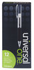 A Picture of product UNV-39912 Universal™ Comfort Grip® Clear Barrel Retractable Gel Ink Roller Ball Pen Medium 0.7 mm, Black Clear/Black Dozen