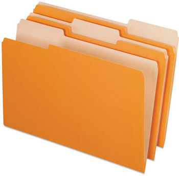 Pendaflex® Interior File Folders 1/3-Cut Tabs: Assorted, Legal Size, Orange, 100/Box