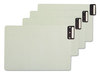 A Picture of product SMD-63235 Smead™ 100% Recycled End Tab Pressboard Guides with Metal Tabs 1/3-Cut Blank, 8.5 x 14, Green, 50/Box