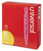 A Picture of product UNV-08865 Universal™ Desk Highlighters Fluorescent Pink Ink, Chisel Tip, Barrel, Dozen