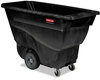 A Picture of product RCP-9T1300BLA Rubbermaid® Commercial Utility Duty Structural Foam Tilt Truck with 450 lb Capacity. 57.38 X 26.88 X 33.88 in. Black.