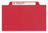 A Picture of product SMD-19082 Smead™ Six-Section Pressboard Top Tab Pocket-Style Classification Folders with SafeSHIELD® Coated Fasteners 6-Section Pocket 6 2 Dividers, Legal Size, Bright Red, 10/BX