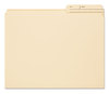 A Picture of product SMD-10388 Smead™ Reinforced Guide Height File Folders 2/5-Cut Printed Tabs: Right Position, Letter Size, 0.75" Expansion, Manila, 100/Box