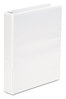 A Picture of product UNV-20972 Universal® Economy Round Ring View Binder 3 Rings, 1.5" Capacity, 11 x 8.5, White, 6/Pack