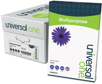 Universal One™ Multi Purpose Paper,  98 Brightness, 20lb, 11 x 17, Bright White, 2500 Shts/Ctn
