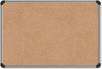 Universal® Deluxe Cork Board with Aluminum Frame 24 x 18, Tan Surface