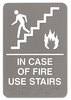 A Picture of product USS-5400 Headline® Sign ADA Sign,  6 x 9, In Case of Fire Use Stairs, Gray